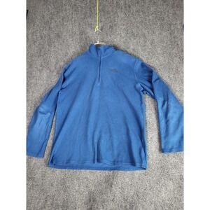 The North Face Fleece Pullover Quarter Zip Men Size Large Blue Polartec Outdoor